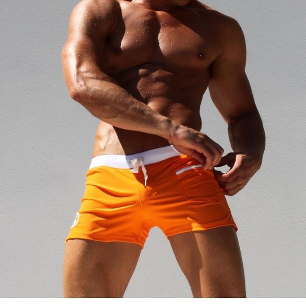 

summer fashion men's shorts slim pure color fitness beach, White;black