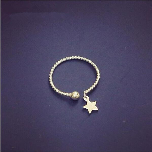 

cluster rings simple temperament twist creative stars anti-allergic 925 sterling silver jewelry fashion opening sr30, Golden;silver