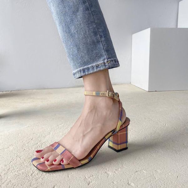 

summer fashion women block high heels sandals classic nude chunky open toe lady burgundy shoes, Black