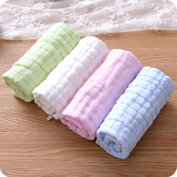

towel 1pc 23*23cm square solid cotton soft face cleaning kids baby bath