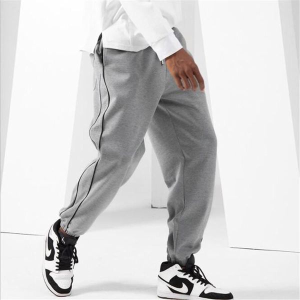 

men's pants sports fitness training running sweatpants male trousers jogging mens pencil workout drawstring men clothes, Black