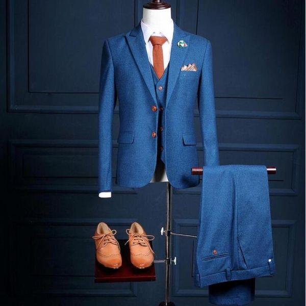 

men's suits & blazers 2021 male fashion slim fit solid color business casual clothing groom wedding suit vest pants three pieces sets, White;black