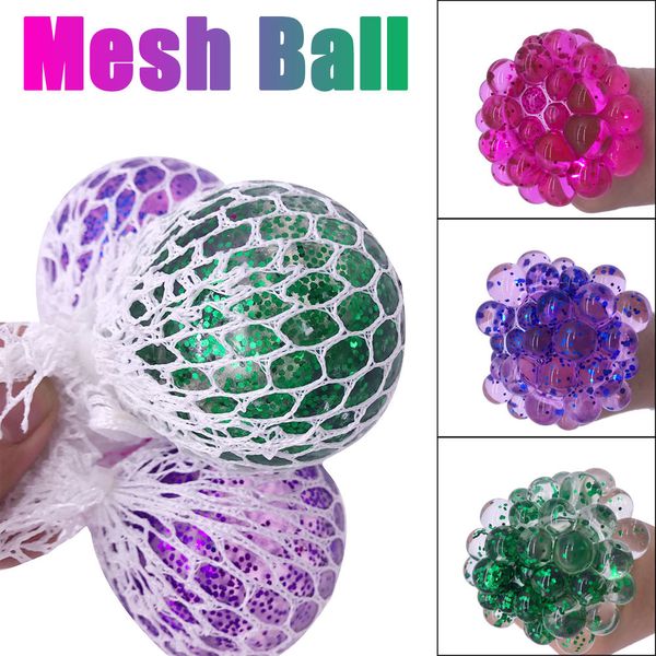 

Colourful M1pc Colorful Fidget Mesh Ball Squeeze Grape Toys Squeeze Relief Anti-stress Kids Funny Things Prank Jokes For Adults