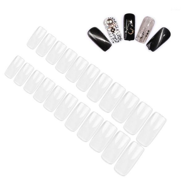 

pcs false nails clear nail tips french (transparent color)1, Red;gold