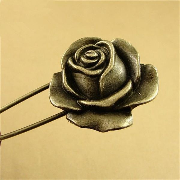 

pins, brooches antique bronze rose flower shape pin vintage wheel pins for clothing backpack badge birthday gift diy accessories, Gray