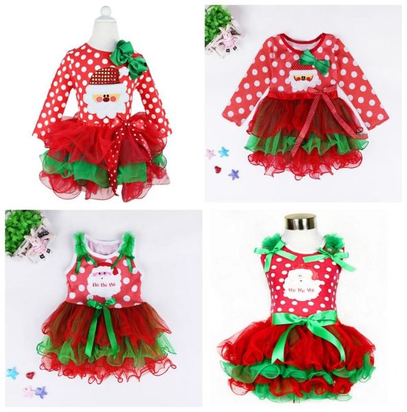 

girl's dresses 2021 baby girls christmas man dot dress costume cotton children red color children's clothing 2-6 yrs ds26, Red;yellow