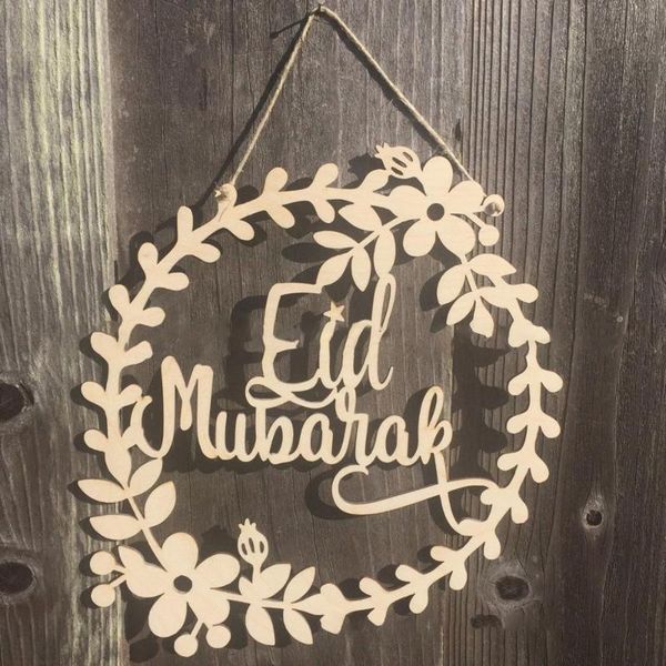

party decoration 5pcs ramadan eid mubarak decorations wooden wreath garland for islam muslim home