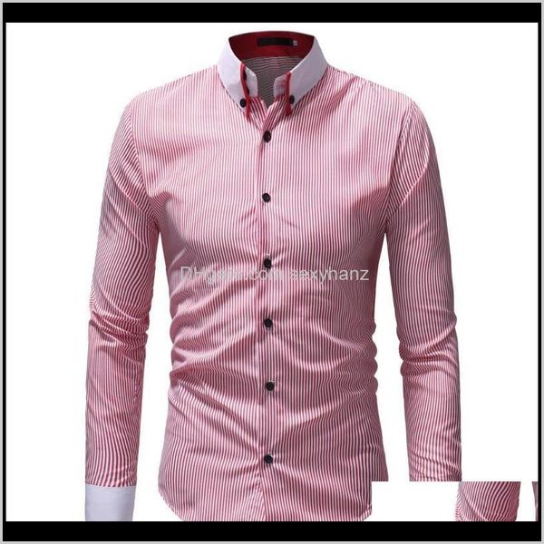 

apparel drop delivery 2021 small stripe fashion long sleeve casual shirts cotton business social dress shirt mens clothing erylt, White;black