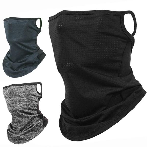 

fashion neck warmer cycling scarf outdoor running sports headwear face bicycle bandana men simple bike headbands caps & masks, Black