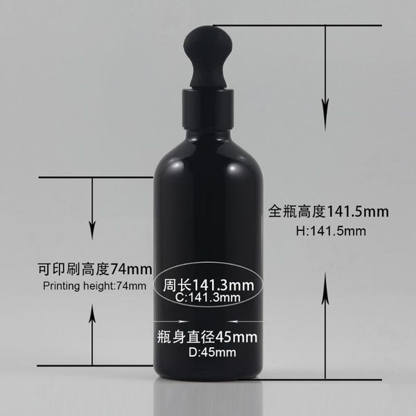 

storage bottles & jars understated luxury black glass container with dropper for eye packaging 100ml