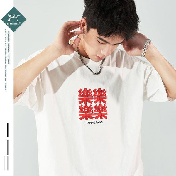 

men's t-shirts embroidery short sleeve t-shirt 2021 men women tee oversize hip hop loose -40, White;black