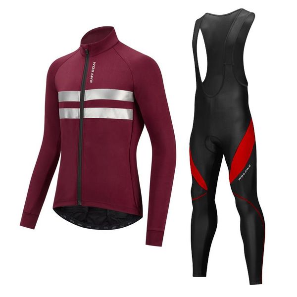 

men cycling jersey set bike clothing long sleeve thermal fleece winter jacket and 3d padded bib pants tights racing sets, Black;blue