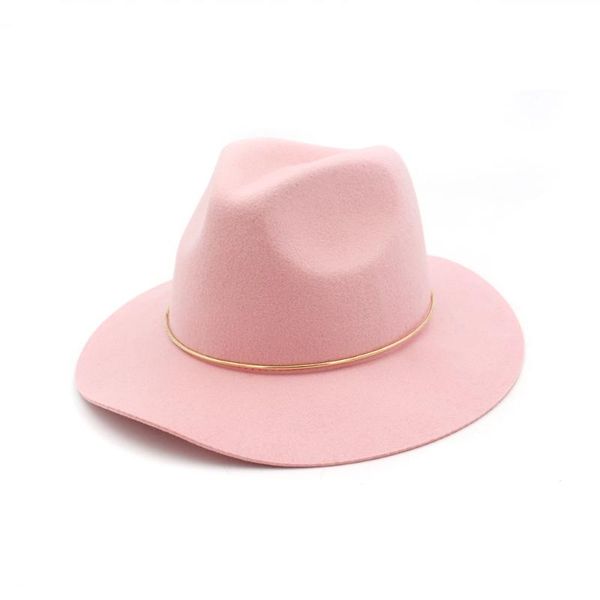 

stingy brim hats 100% wool fedoras hat fashion wavy edge big jazz female solid color winter line up banquet formal, Blue;gray
