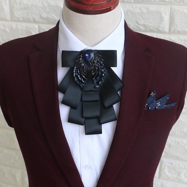 

bow ties men's tie full of multi-layer diamond large korean wedding bridegroom man, Black;gray