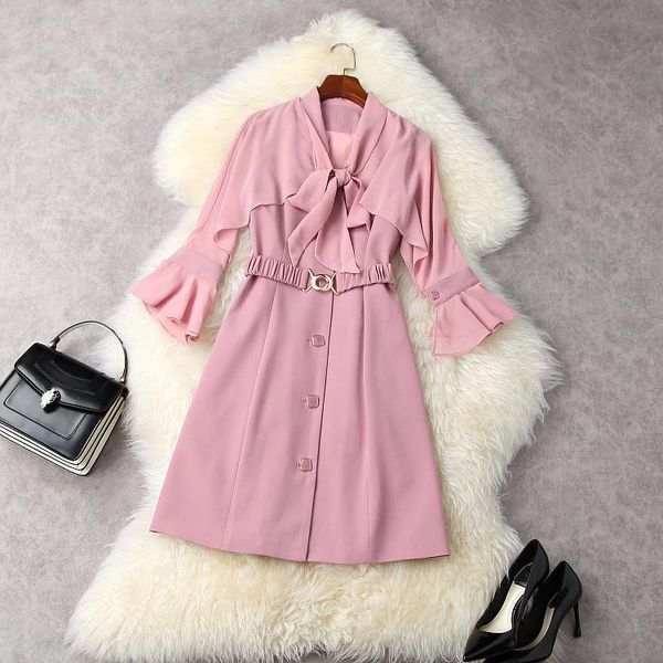 

women girls cloak sleeve cute pink dress spring summer 2021 bow collar diamonds beading buttons little black dresses green casual, Black;gray