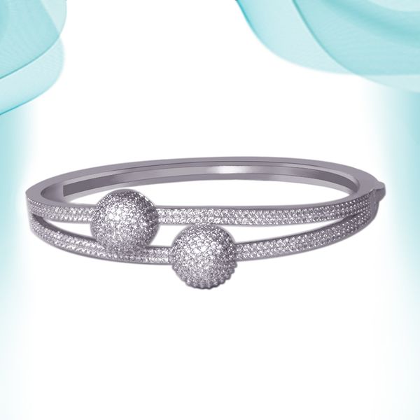 

love bracelet charm bangles cuff bracelets with 2 ball full crystal stone luxury designer jewellery fashion punk wedding birthday gifts cust, Black