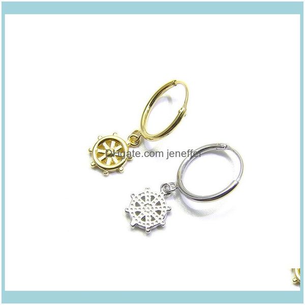 Charm Jewelryfactorygcig Sier Uomo e donna Barca a vela Timone Serie S925 Orecchini geometrici in oro fatti a mano Consegna a goccia 2021 1Uwij