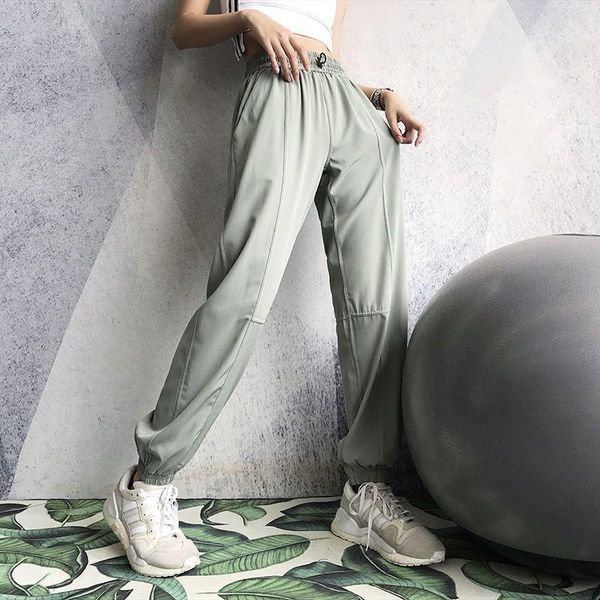 

yoga outfit sweatpants women loose trousers tied feet running fitness clothes summer thin quick-drying breathable high-waist harem pant