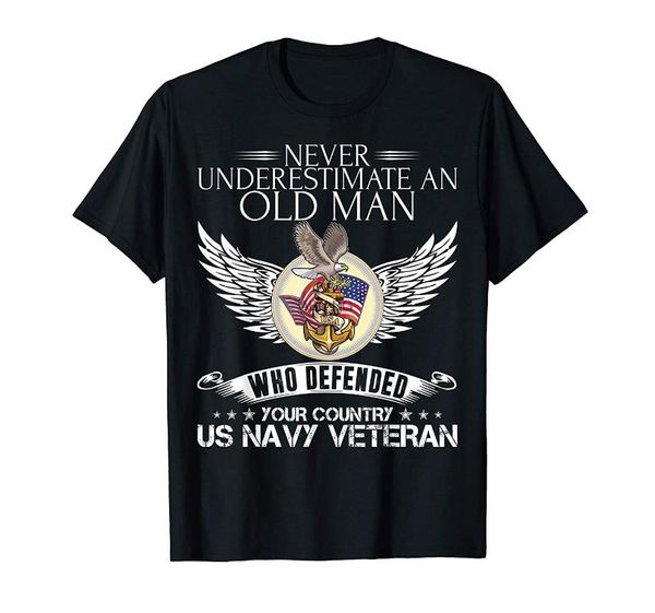 

men's t-shirts never underestimate an old man us navy veteran cool gift t-shirt, White;black