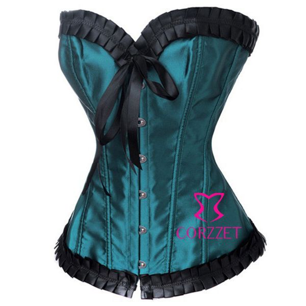 

costumes corset satin printed body shaping underwear, Black