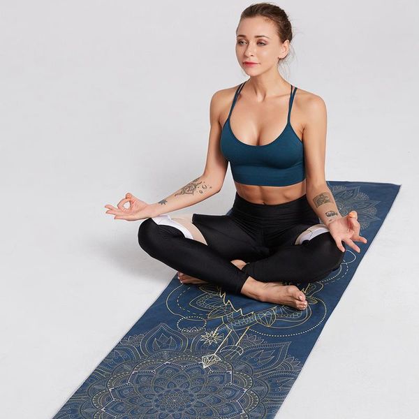 

ultra-thin folding soft printing sweat-absorbent yoga mat non-slip cloth towel portable travel pad pilates 183cm*68cm*0.1cm mats