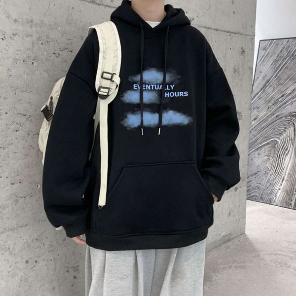 

fat boy fashion cloud high street sweater spring and autumn loose port, Black