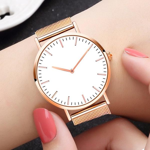 

wristwatches luxury ladies watch mesh stainless steel casual bracelet quartz clock relogio feminino, Slivery;brown