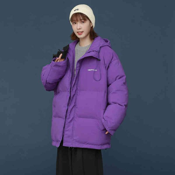 

down et, winter fashion coat, thick, warm, foam, large size, cotton, quilted, purple, clothing, Black