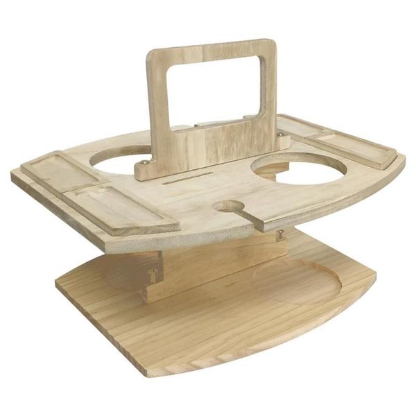 

camp furniture outdoor wine picnic table folding round deskportable glasses snack wood holder dining travel tools