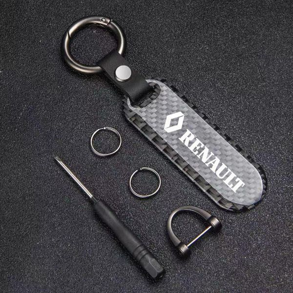

keychains carbon fiber car logo key ring keychain styling for renault megane 2 clio duster fluence logan captur accessories, Silver
