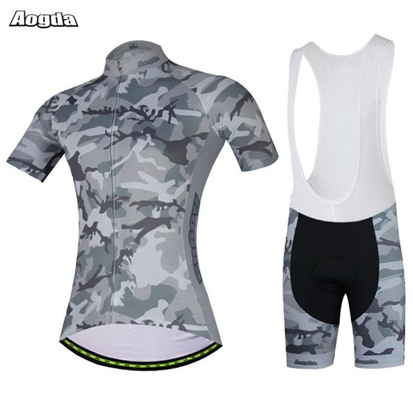 

racing sets aogda camouflage 5 colors cycling jersey set summer bike clothes mans bicycle clothing maillot ropa ciclismo, Black;blue