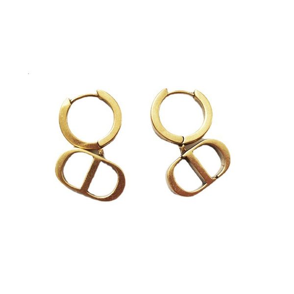 

d family letter women's earrings 2021 cd summer fashion, Golden