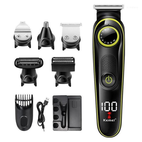 

kemei km-696 5 in 1 multifunction hair clipper professional trimmer electric beard cutting machine11