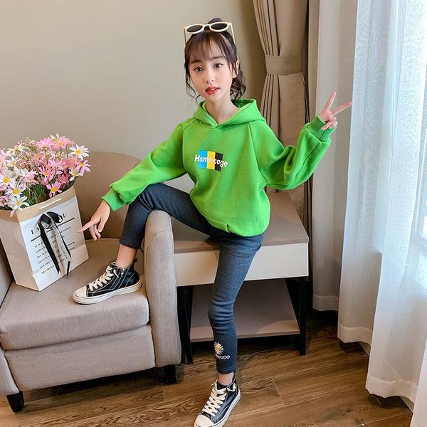 

hoodies & sweatshirts children's winter hooded sweatshirt girls plus velvet thick warm teenage green pink cartoon 8 10 12 13 year, Black