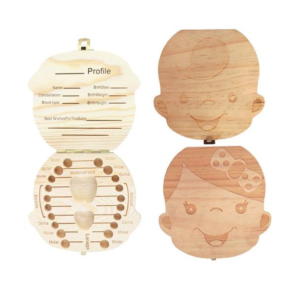 

storage boxes & bins baby teeth wooden box umbilical cord fetal hair lanugo collection children milk tooth organizer save tanks
