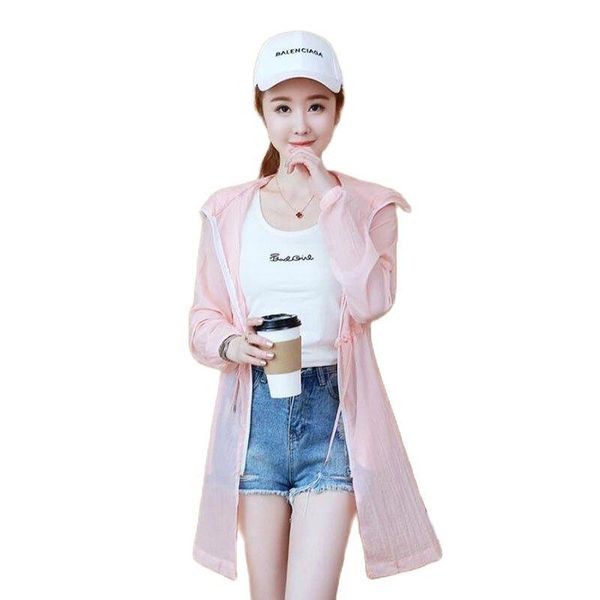 

women's jackets chiffon ladies sun protection clothing mid long hooded zipper sleeve thin section motor vehicle cycling summer women co, Black;brown