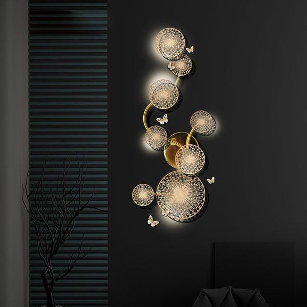 

light luxury bedside creative bedroom mdern minimalist personality led aisle living room tv sofa background wall lamp