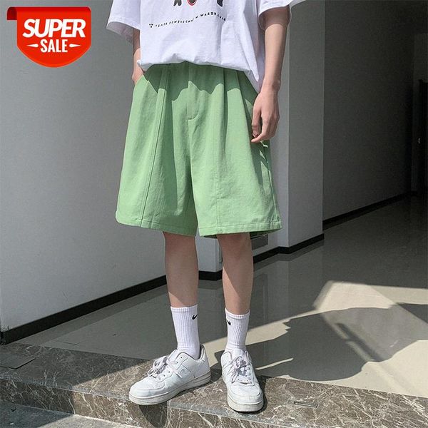 

thin casual sports shorts men's trend outer wear five-point pants students solid color #ki2k, Black