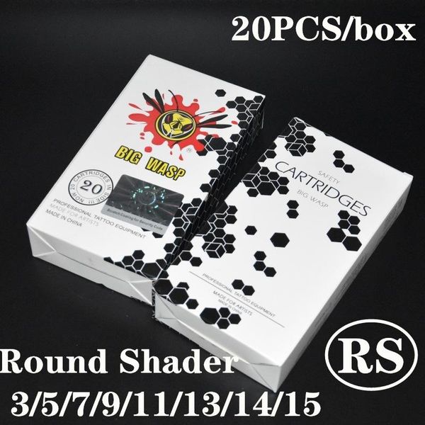 

tattoo needles bigwasp cartridge needle white round shader 1005rs 1007rs 1009rs 1011rs 1013rs 1203rs 1205rs 20pcs/box