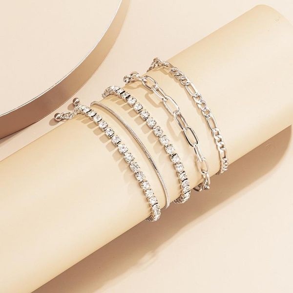 

link, chain drop hip hop iced out bling multiple full zircon 1 row tennis bracelet ladies jewelry for gift, Black