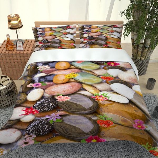 

fashion multicolored stone printing bedding home textiles single bed double duvet cover pillow case sheet boy girl set sets