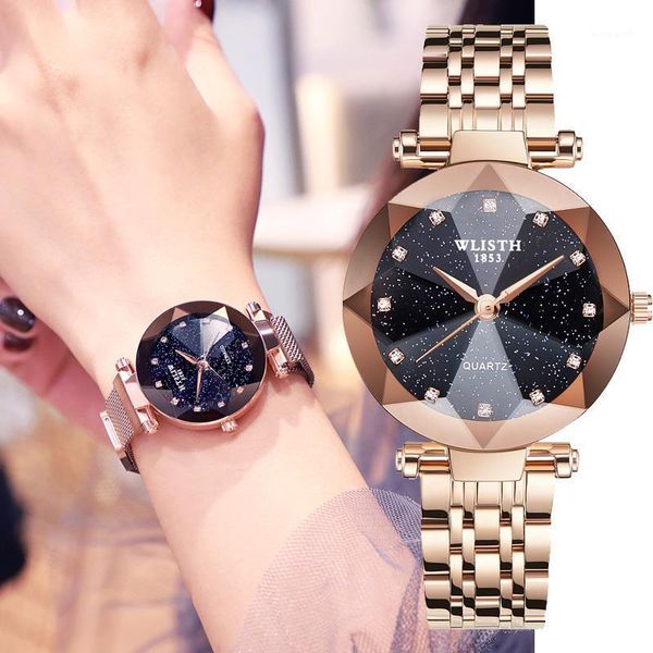 

women watch elegant magnet steel brand watches bracelet ladies waterproof quartz wristwatch female wristwatches, Slivery;brown