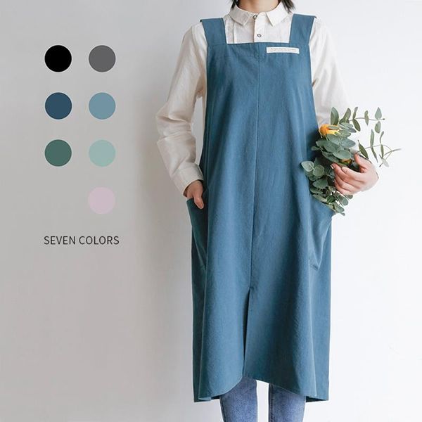 

aprons for woman household cooking apron waterproof bib chef baking kitchen housework solid color