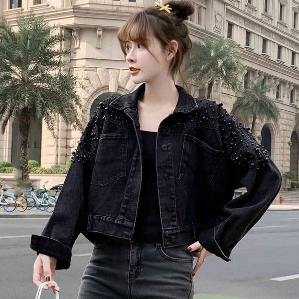 

women's jackets female short jeans jacket, spring , account fashion, casual, loose, trend 445y, Black;brown