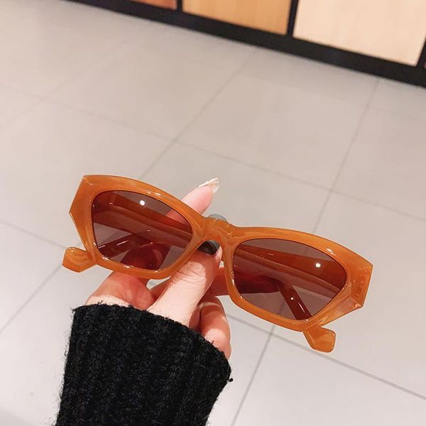 

fashion small cat eye women sunglasses vintage jelly tea eyewear men trending black light gray sun glasses shades uv400, White;black