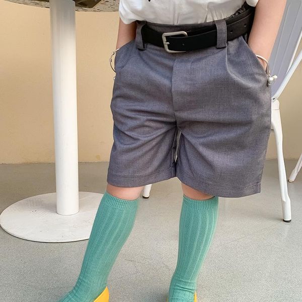 

girls boys shorts kids trousers summer gray black solid baby fashion all match bottoms for 2-7 years