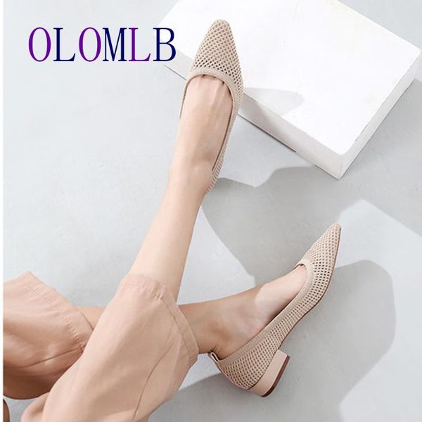 

dress shoes 2021 spring fashion stretchy knit fabric pumps pointy toe med beige black heels slip on mouth lady casual work c113
