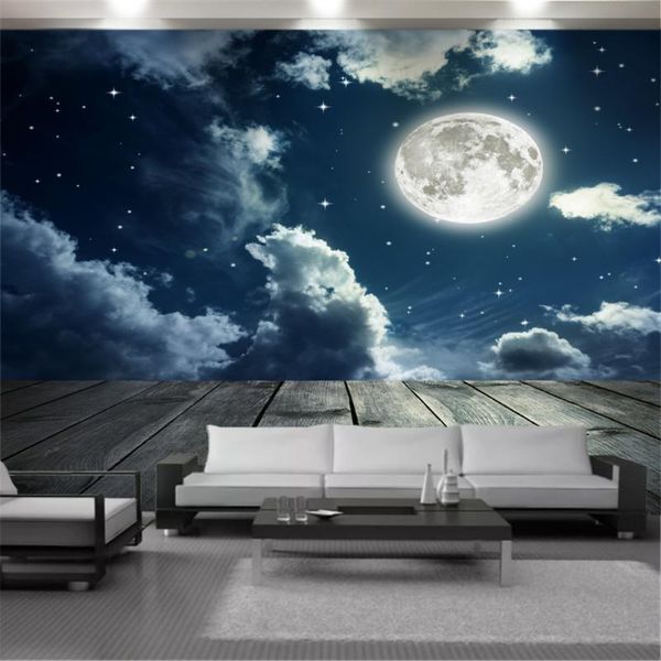 

wallpapers romantic 3d landscape wall covering beautiful space planet mural living room bedroom home improvement painting