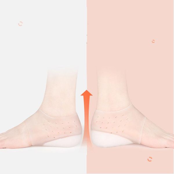 

shoes materials silicone invisible height increase insoles heel pads foot skin care tool men&women 2-5, Black