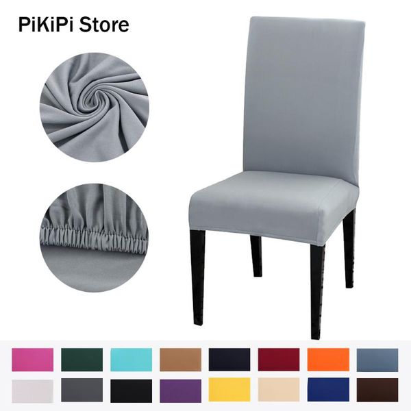 

solid color chair cover spandex stretch elastic covers dining room for kitchen wedding banquet el seat slipcovers 1pc
